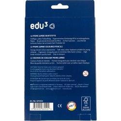 edu Kraftige Farveblyanter, tykkelse 10 mm, mine 6,25 mm, ass. farver, 12 stk./ 1 pk.