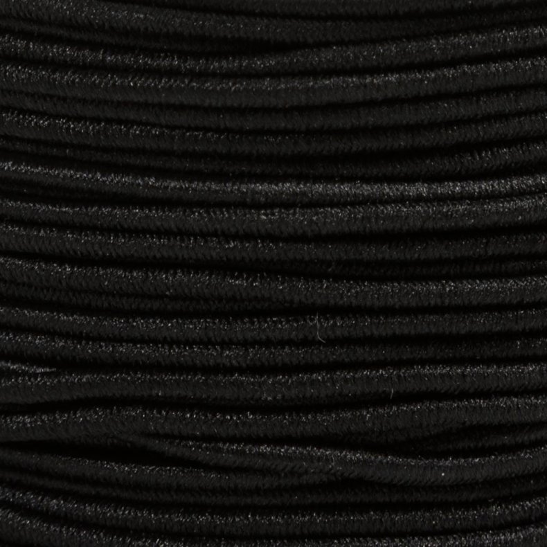 Elastiksnor, tykkelse 1 mm, sort, 25 m/ 1 rl.