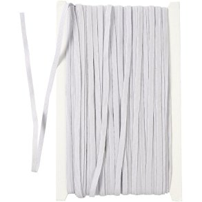Elastikbånd, B: 6 mm, hvid, 50 m/ 1 rl.