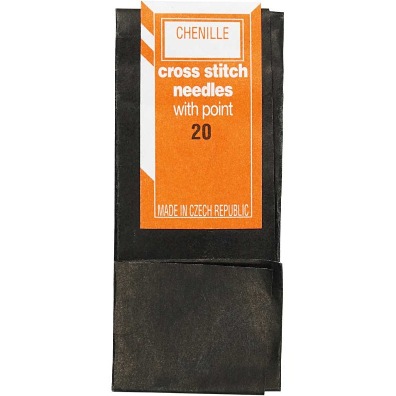 Broderin&aring;l, nr. 20, L: 43 mm, med spids, 25 stk./ 1 pk.