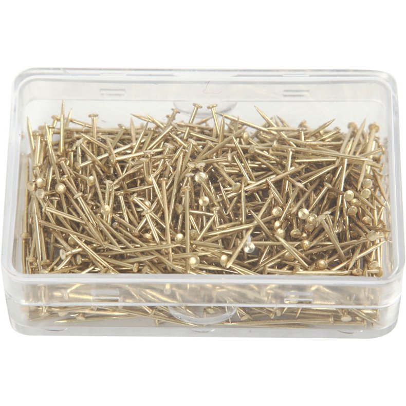 Knappen&aring;le, L: 16 mm, tykkelse 0,65 mm, guld, 35 g/ 1 pk.