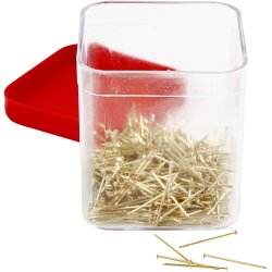 Knappen&aring;le, L: 16 mm, tykkelse 0,65 mm, ca. 500 stk., guld, 35 g/ 1 pk.