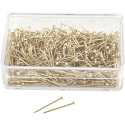 Knappen&aring;le, L: 16 mm, tykkelse 0,65 mm, ca. 500 stk., guld, 35 g/ 1 pk.