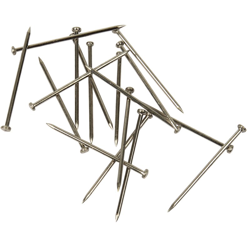 Knappen&aring;le, L: 16 mm, tykkelse 0,65 mm, ca. 500 stk., s&oslash;lv, 35 g/ 1 pk.