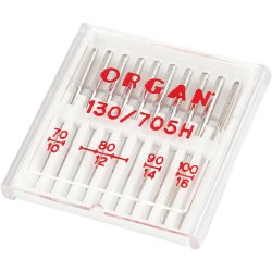 Symaskinen&aring;le, nr. 70+80+90+100, 10 stk./ 1 pk.