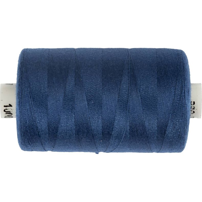 Sytr&aring;d, polyester, bl&aring;, 1000 m/ 1 rl.