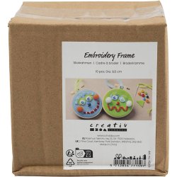 Broderiramme, Rund, diam. 9,5 cm, 10 stk./ 1 pk.