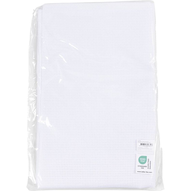 Aidastof, B: 60 cm, 24 tern pr. 10 cm, hvid, 3 m/ 1 pk.