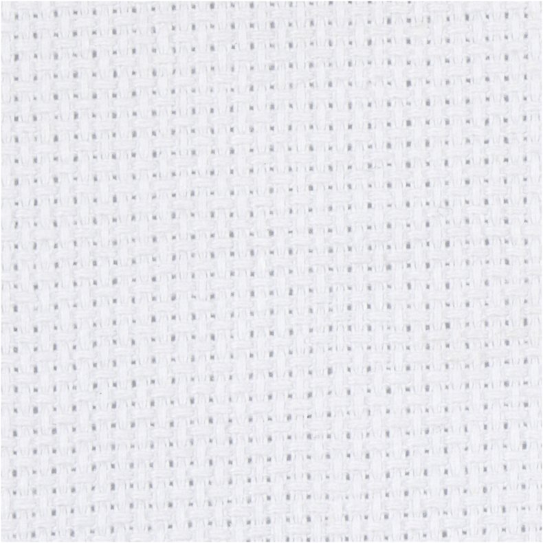 Aidastof, str. 50x50 cm, 70 tern pr. 10 cm, hvid, 1 stk.