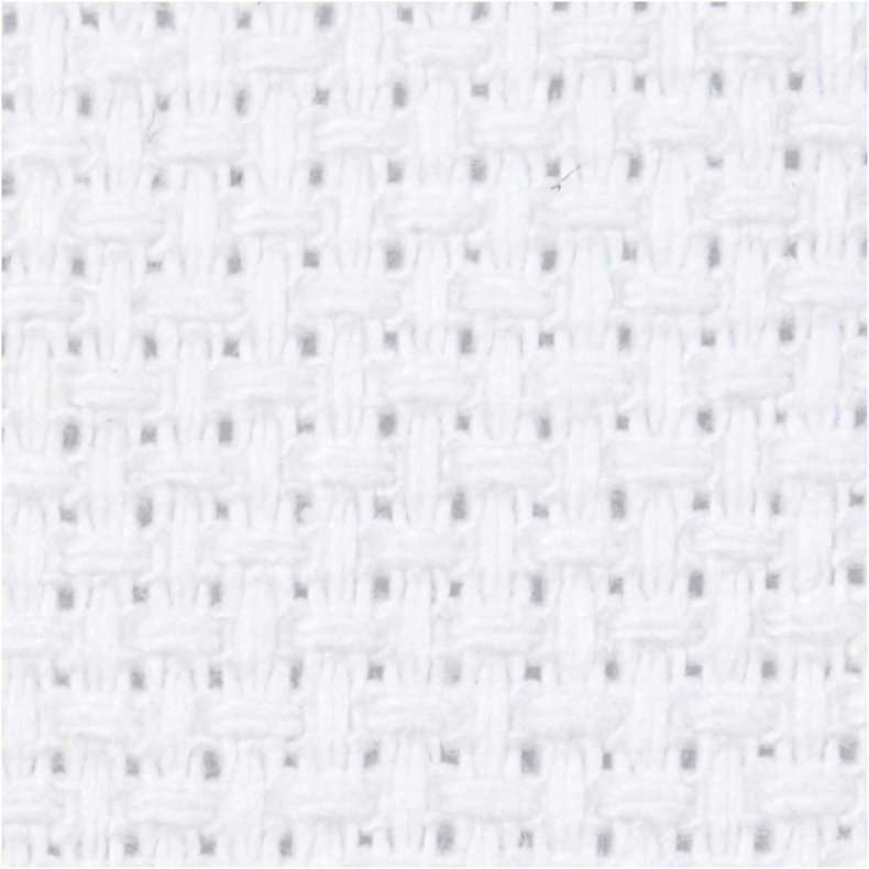 Aidastof, str. 50x50 cm, 70 tern pr. 10 cm, hvid, 1 stk.