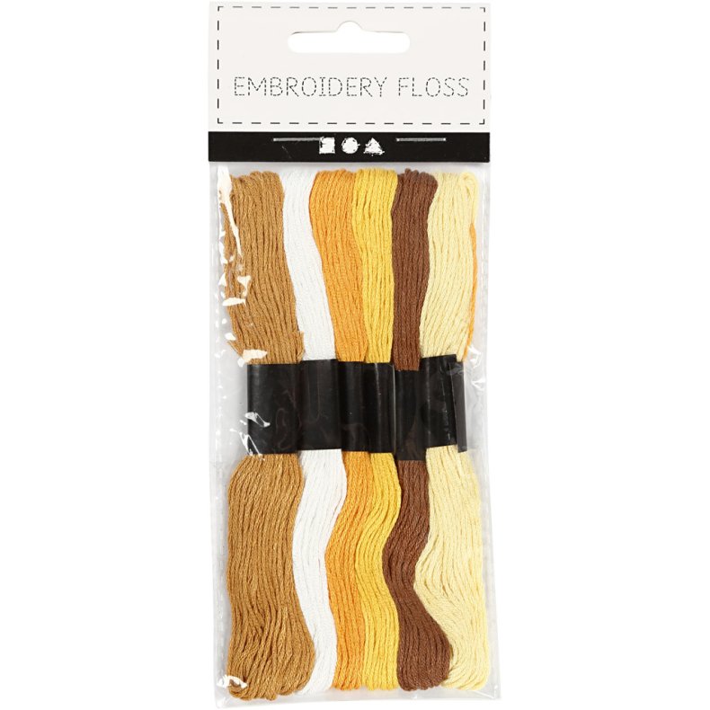 Broderigarn, tykkelse 1 mm, gylden, 6 bdt./ 1 pk.