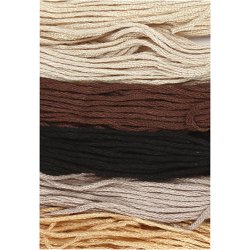 Broderigarn, tykkelse 1 mm, natur, 6 bdt./ 1 pk.