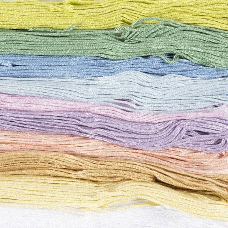 Broderigarn, tykkelse 1 mm, pastelfarver, 10x8 m/ 1 pk.