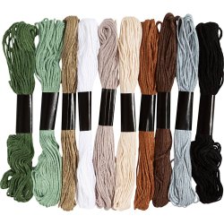 Broderigarn, tykkelse 1 mm, Naturfarver, 10x8 m/ 1 pk.