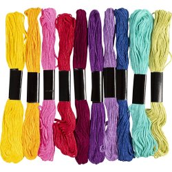 Broderigarn, tykkelse 1 mm, colorful, 10x8 m/ 1 pk.