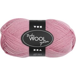 Babygarn, L: 172 M, m&oslash;rk rosa, 50 g/ 1 ngl.