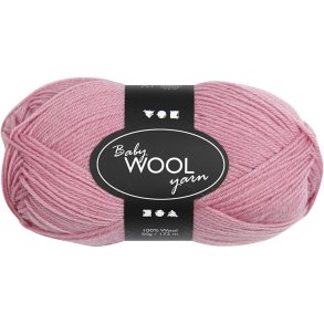 Babygarn, L: 172 M, mørk rosa, 50 g/ 1 ngl.