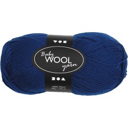 Babygarn, L: 172 M, m&oslash;rk bl&aring;, 50 g/ 1 ngl.
