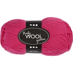 Babygarn, L: 172 M, cerise, 50 g/ 1 ngl.