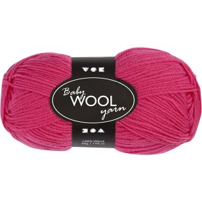 Babygarn, L: 172 M, cerise, 50 g/ 1 ngl.