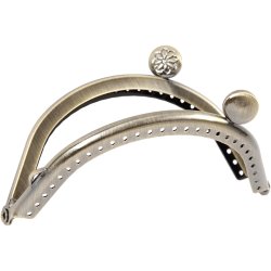 B&oslash;jle til pung, str. 8 cm, b&oslash;rstet messing, 1 stk.