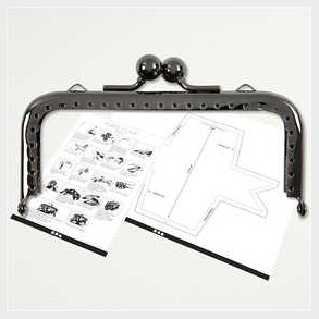 Bøjle til pung, str. 10 cm, mørk grå metallic, 1 stk.