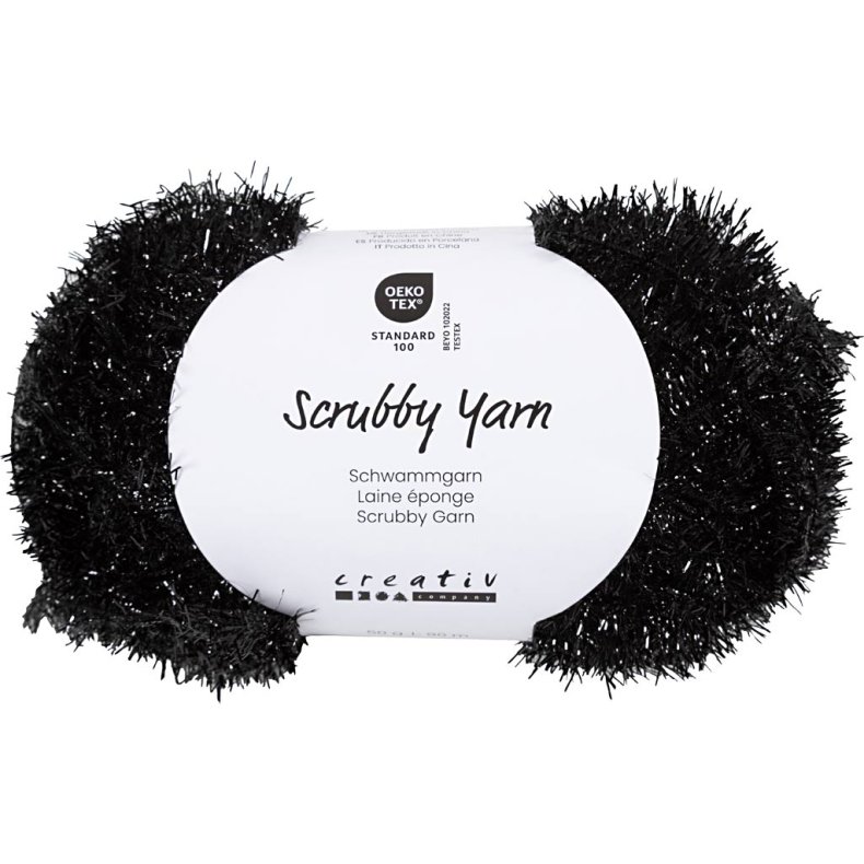 Scrubbygarn, L: 90 M, sort, 50 g/ 1 ngl.