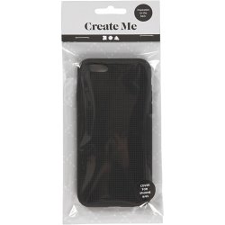 Mobilcover til broderi, nr. 6/6S, str. 6,8x13,8 cm, tykkelse 8 mm, sort, 1 stk.