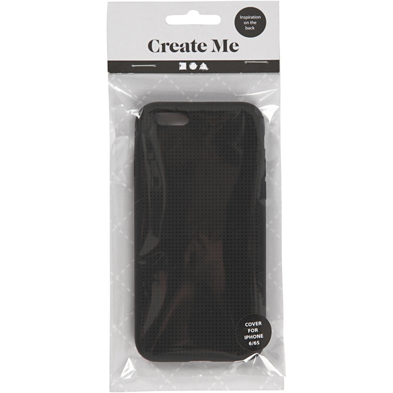 Mobilcover til broderi, nr. 6/6S, str. 6,8x13,8 cm, tykkelse 8 mm, sort, 1 stk.