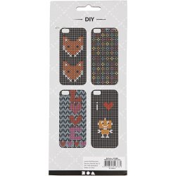 Mobilcover til broderi, nr. 6/6S, str. 6,8x13,8 cm, tykkelse 8 mm, sort, 1 stk.