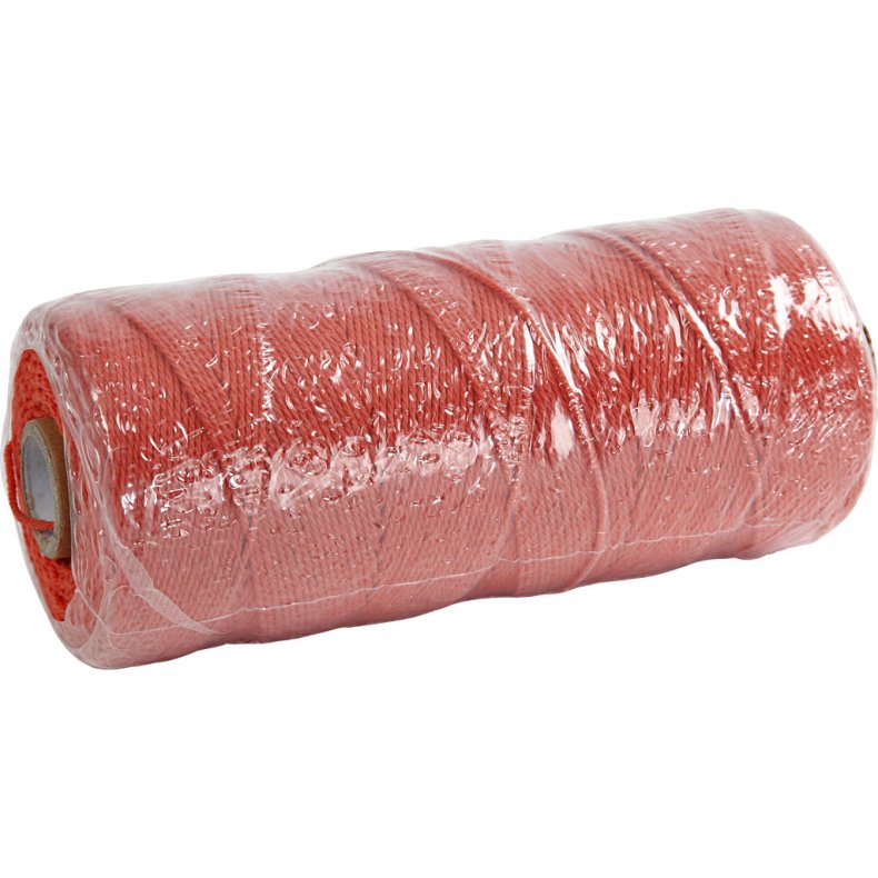 Knyttegarn, L: 315 M, tykkelse 1 mm, Tynd kvalitet 12/12, orange, 220 g/ 1 ngl.