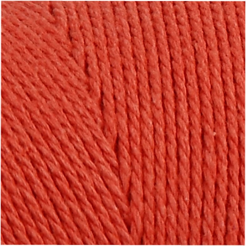 Knyttegarn, L: 315 M, tykkelse 1 mm, Tynd kvalitet 12/12, orange, 220 g/ 1 ngl.