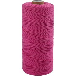 Knyttegarn, L: 315 M, tykkelse 1 mm, Tynd kvalitet 12/12, pink, 220 g/ 1 ngl.