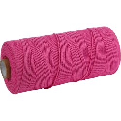 Knyttegarn, L: 315 M, tykkelse 1 mm, Tynd kvalitet 12/12, pink, 220 g/ 1 ngl.