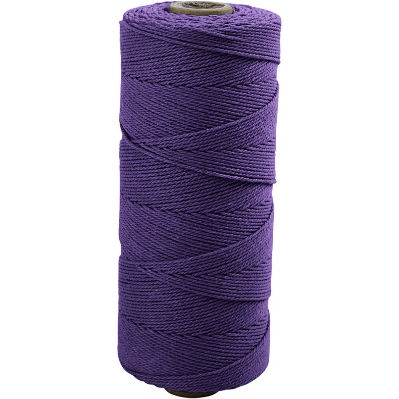 Knyttegarn, L: 315 m, tykkelse 1 mm, Tynd kvalitet 12/12, violet, 220g/ 1 ngl.