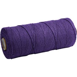 Knyttegarn, L: 315 M, tykkelse 1 mm, Tynd kvalitet 12/12, violet, 220 g/ 1 ngl.