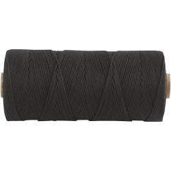 Knyttegarn, L: 315 M, tykkelse 1 mm, Tynd kvalitet 12/12, sort, 220 g/ 1 ngl.