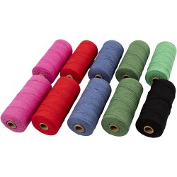 Knyttegarn, L: 315 M, tykkelse 1 mm, Tynd kvalitet 12/12, st&aelig;rke farver, 10x220 g/ 1 pk.