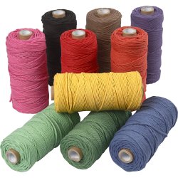 Knyttegarn, L: 100 m, tykkelse 2 mm, Tyk kvalitet 12/36, st&aelig;rke farver, 10x225 g/ 1 pk.