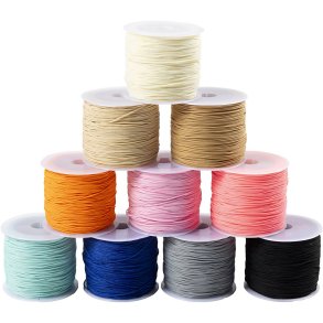Polyester snor, tykkelse 0,6 mm, colorful, 10x50 m/ 1 pk.