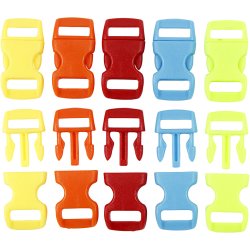 Klikl&aring;s, L: 29 mm, B: 15 mm, hulstr. 3x11 mm, ass. farver, 100 stk./ 1 pk.