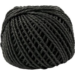 Papirgarn, tykkelse 2,5-3 mm, sort, 150 g, 40 m/ 1 ngl.