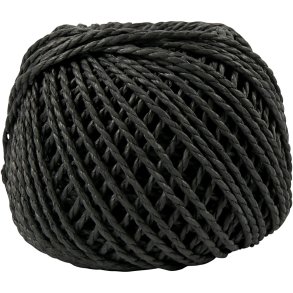 Papirgarn, tykkelse 2,5-3 mm, sort, 150 g, 40 m/ 1 ngl.