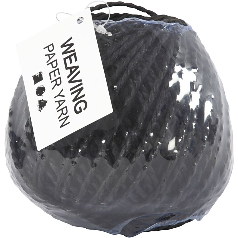 Papirgarn, tykkelse 2,5-3 mm, sort, 150 g, 40 m/ 1 ngl.