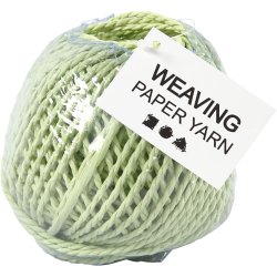 Papirgarn, tykkelse 2,5-3 mm, lys gr&oslash;n, 150 g, 40 m/ 1 ngl.