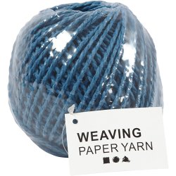 Papirgarn, tykkelse 2,5-3 mm, m&oslash;rk bl&aring;, 150 g, 40 m/ 1 ngl.