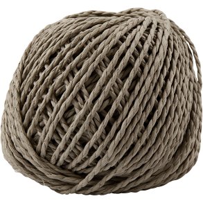 Papirgarn, tykkelse 2,5-3 mm, lys brun, 150 g, 40 m/ 1 ngl.