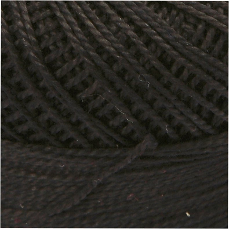 Merceriseret Bomuldsgarn, sort, 20 g/ 1 ngl.