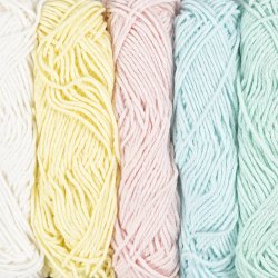 Bomuldsgarn, nr. 8/4, L: 5x50 M, pastelfarver, 5x20 g/ 1 pk.