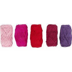 Bomuldsgarn, nr. 8/4, L: 5x50 M, lilla/pink harmoni, 5x20 g/ 1 pk.
